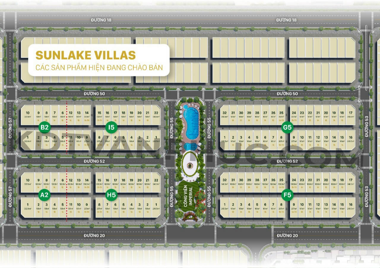 Phân khu Sunlake Villas khu đô thị Vạn Phúc
