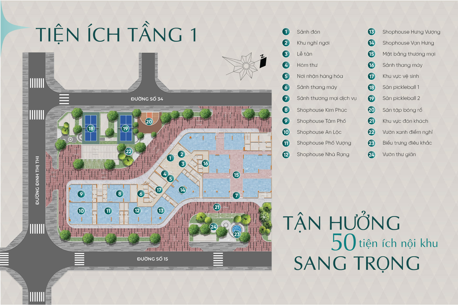 Mặt bằng tiện ích Diamond Sky